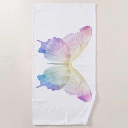 Vlinder silhouet in kleuren strandlaken (Voorkant)