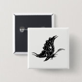 Vlinder Silhouet Vierkante Button 5,1 Cm (Voorkant /achterkant)