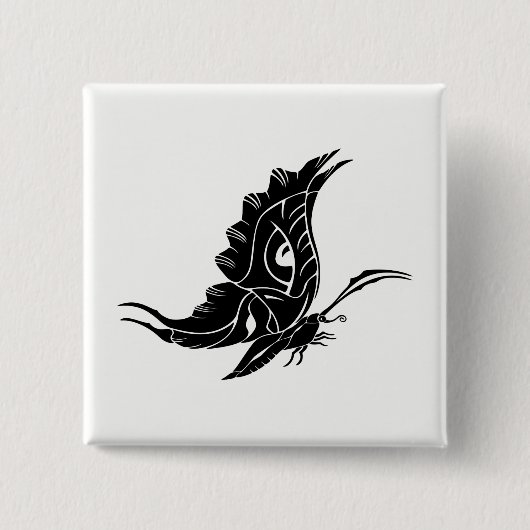 Vlinder Silhouet Vierkante Button 5,1 Cm (Voorkant)