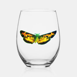 Vlinder Sinaasappel Groen Zwart Drinkware Set Wijnglas Zonder Voet