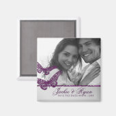 Vlinder Sla de datum magneet foto Paarse (Voorkant / Achterkant)