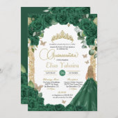 Vlinder Smaragd Groen Prinses Quinceanera Kaart (Voorkant / Achterkant)