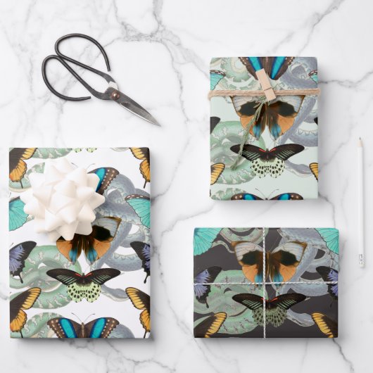  Vlinder & Snake Gotische Natuur Inpakpapier Vel (Voorkant)