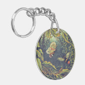 Vlinder spinnenweb bijen  tuin Victoriaans Sleutelhanger (Voorkant Links)