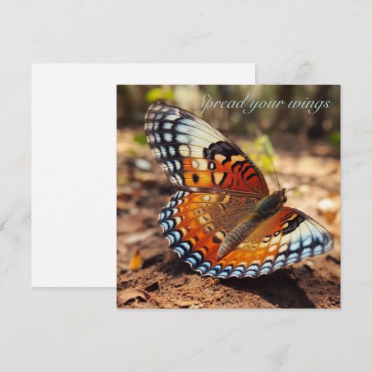 Vlinder Spreid je Vleugels Uitnodiging naar Maat (Voorkant / Achterkant)