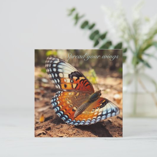 Vlinder Spreid je Vleugels Uitnodiging naar Maat (Staand voorkant)