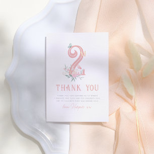 Vlinder sprookje Floral Meisje Verjaardagsfeest Bedankkaart