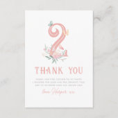 Vlinder sprookje Floral Meisje Verjaardagsfeest Bedankkaart (Voorkant)