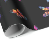 Vlinder sterrenstelsel zwart cadeaupapier (Rol Hoek)