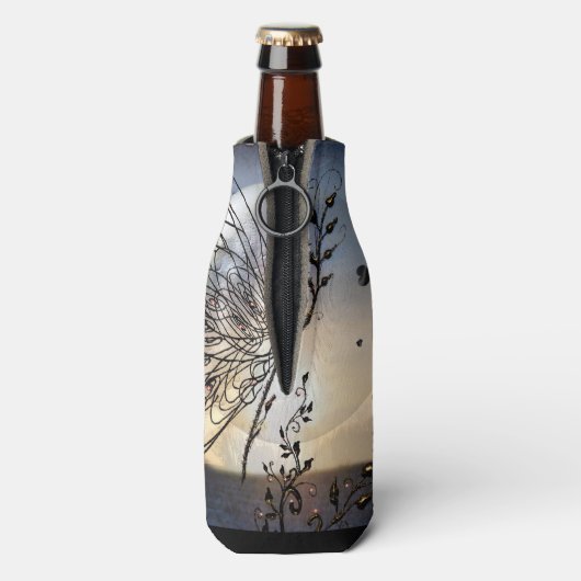 Vlinder stijgt naar de sterren flesjeskoeler (Fles Achterkant)