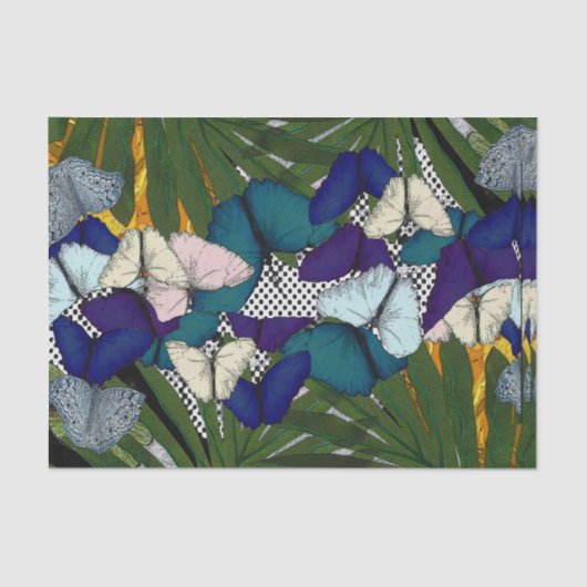 Vlinder Stippen Decoupage/Tissue papier (Voorkant)