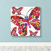 Vlinder Strass  Kostuum Sieraden Kunst Canvas Afdruk (Insitu (Houten vloer))