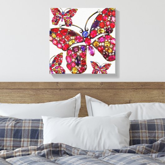 Vlinder Strass  Kostuum Sieraden Kunst Canvas Afdruk (Insitu (Slaapkamer))