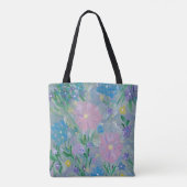Vlinder Struik Bloemen Canvas tas (Achterkant)