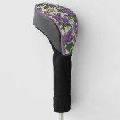 Vlinder struik paarse bloemen en vlinders golfheadcover (Schuin)