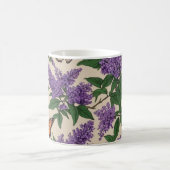 Vlinder struik paarse bloemen en vlinders koffiemok (Center)