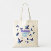 Vlinder symboliseert transformatie Groei Indigo Tote Bag (Achterkant)
