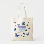 Vlinder symboliseert transformatie Groei Indigo Tote Bag (Voorkant)