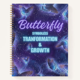 Vlinder symboliseert transformatie groei Kosmisch Notitieboek