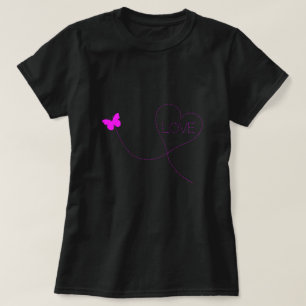 Vlinder T-shirt met hart - Love
