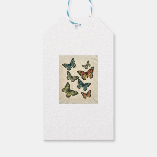 Vlinder T - shirts met een handgemaakte T Cadeaulabel (Achterkant)