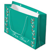 Vlinder Teal Giftzak Groot Cadeauzakje (Voorkant Gekanteld)