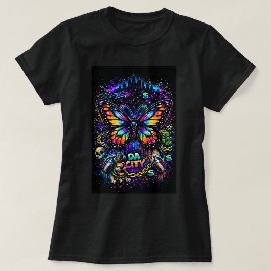 Vlinder Tees Co Graffiti Vlinder Shirt 0047824 (Design voorkant)