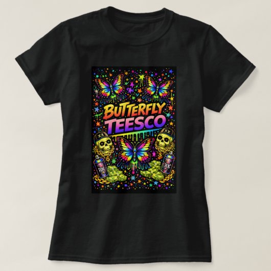 Vlinder TEESCO Graffiti Vlinder Shirt 0047835 (Design voorkant)