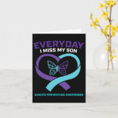 Vlinder Ter Herinnering Zoon Zelfmoordpreventie  Kaart (Gele Bloem)