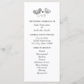 Vlinder thema lente bruiloft ceremonie programma programmakaart (Voorkant)