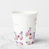 Vlinder thema Paarse Custom Papieren Bekers (Rechts)
