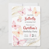 Vlinder thema schattige gelukzaligheid moderne 5e  kaart (Voorkant)