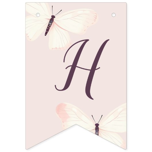 Vlinder thema verjaardag vlaggetjes (Tweede vlag)