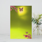 VLINDER, topaas geel rood roze blauw Briefpapier (Staand voorkant)