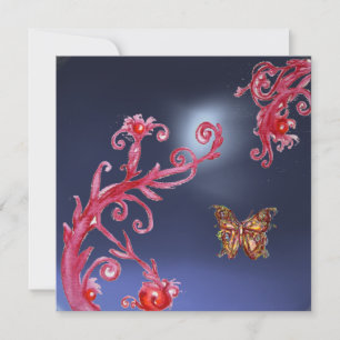 VLINDER TOPAZ BLUW helder roze, rood Kaart