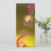 VLINDER TOPAZE, geel helder rood roze paars Kaart (Staand voorkant)