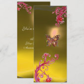 VLINDER TOPAZE, geel helder rood roze paars Kaart (Voorkant / Achterkant)