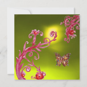 VLINDER TOPAZE GEEL helder roze, rood Kaart