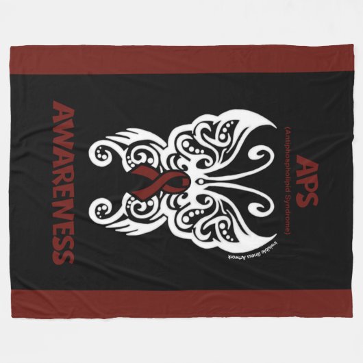 Vlinder/Tribal...APS Fleece Deken (Voorkant (Horizontaal))