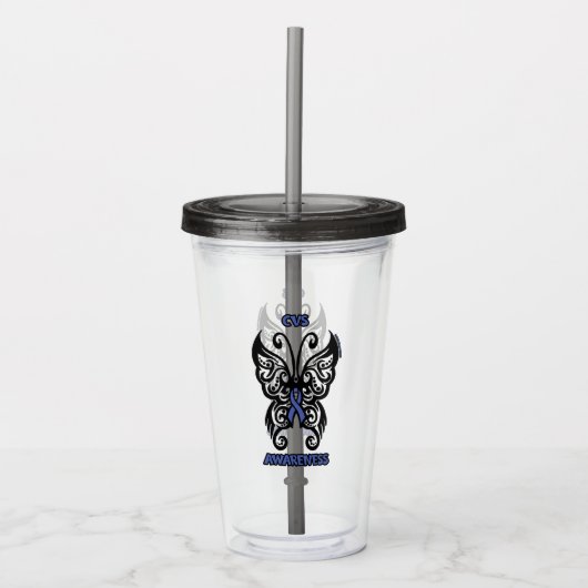 Vlinder/Tribal...CVS Acryl Drinkbeker (Voorkant)