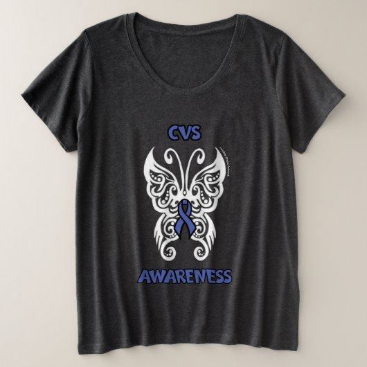 Vlinder/Tribal...CVS Grote Maat T-shirt (Design voorkant)