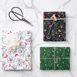 vlinder trio inpakpapier vel
