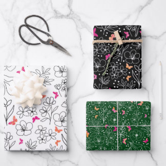 vlinder trio inpakpapier vel