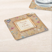 Vlinder tuin bruiloft Vintage Kartonnen Onderzetters (Schuin)