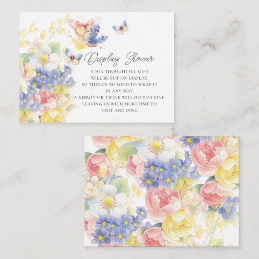 Vlinder tuin display douche informatiekaartje (Voorkant / Achterkant)