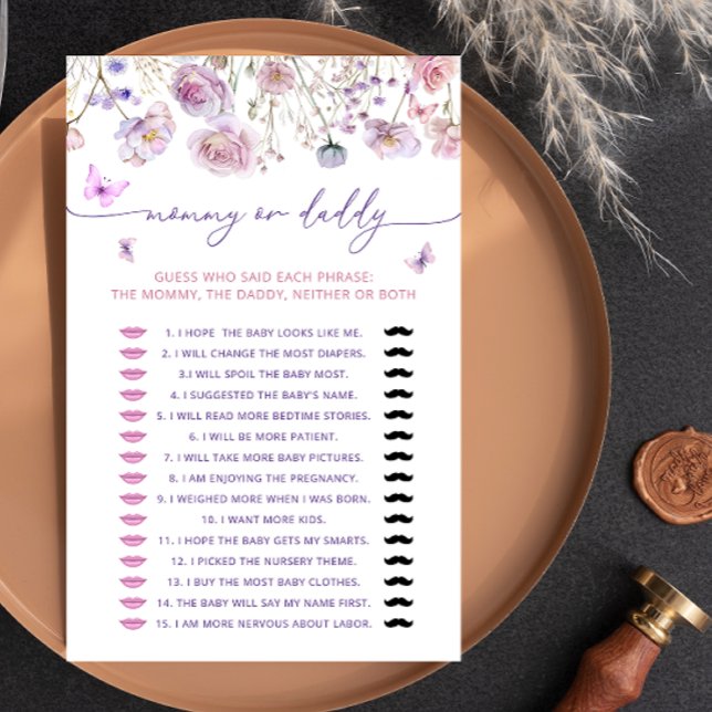 Vlinder tuin mama of papa Baby shower spel (Creator heeft geüpload)