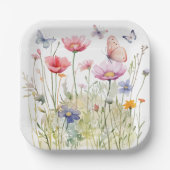 Vlinder Tuin Papier Borden 7 inch Papieren Bordje (Voorkant)
