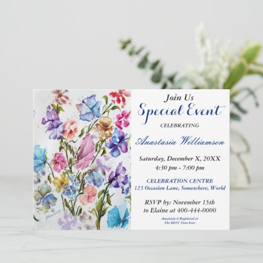 VLINDER TUINFEEST UITNODIGING (Staand voorkant)