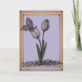 Vlinder Tulpen Kaart
