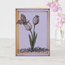 Vlinder Tulpen Kaart